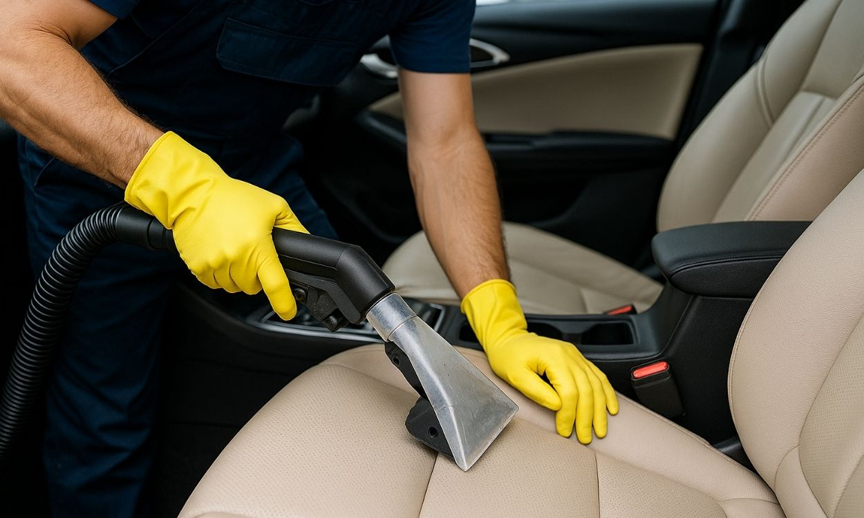 Limpieza por extracción en el asiento de un automóvil